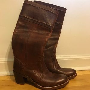Frye tall leather boots size 8